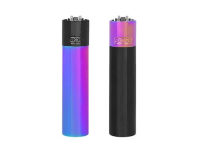 Clipper Metall Feuerzeug inkl. Box - Northern Lights - 2 er Set Black / Rainbow