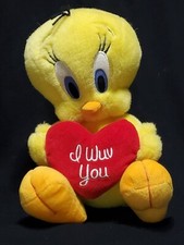 Vintage 1998 Warner Brothers Looney Tunes Tweety Bird I Wuv You Stuffed Animal