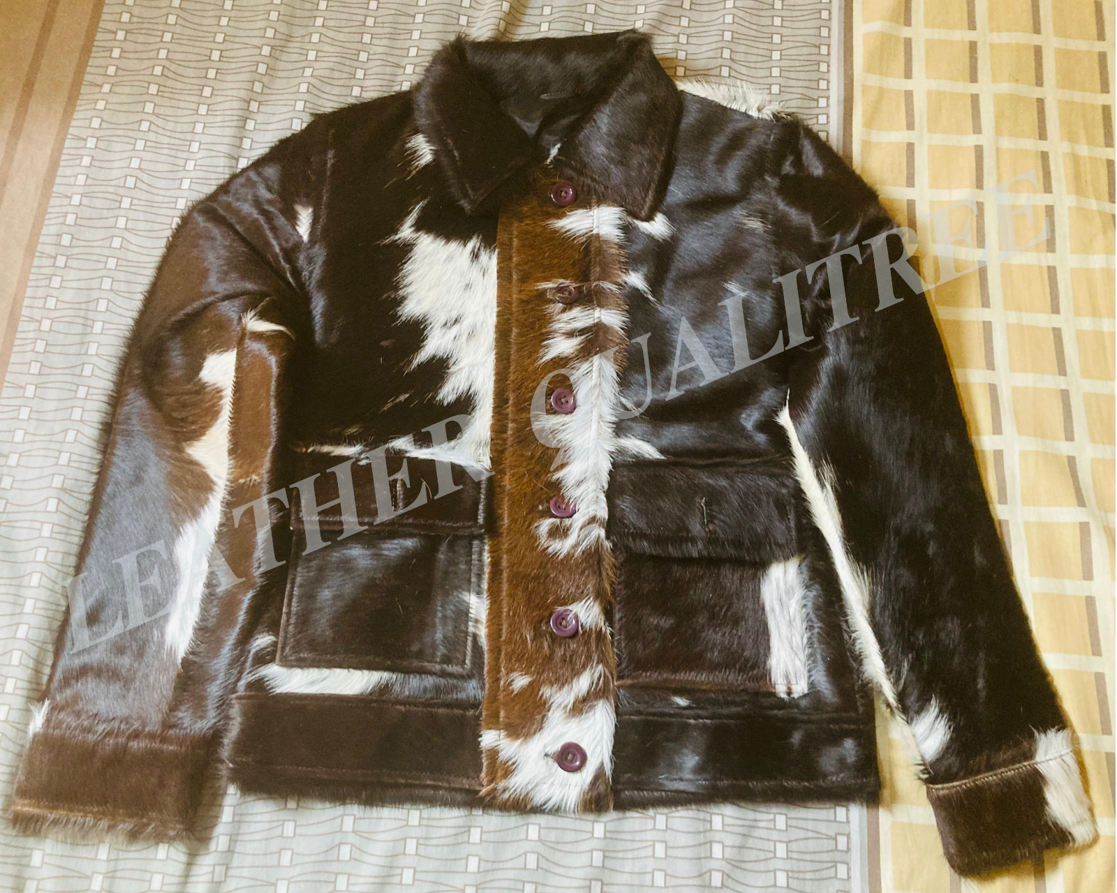 PONY Giacca in pelle di mucca con pelo di mucca naturale per donna regalo per lei