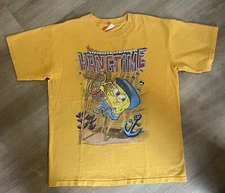 VTG Spongebob HoopPants 2002 T-Shirt Basketball Nickelodeon Hangtime Tee S