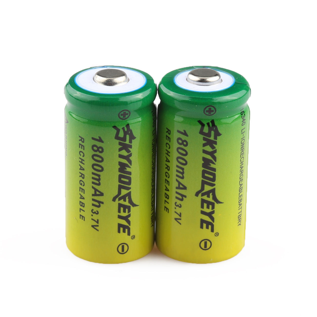 16pcs SkyWolfEye 16340 Battery 3.7V 1800mAh Rechargeable +4 Slot Charger