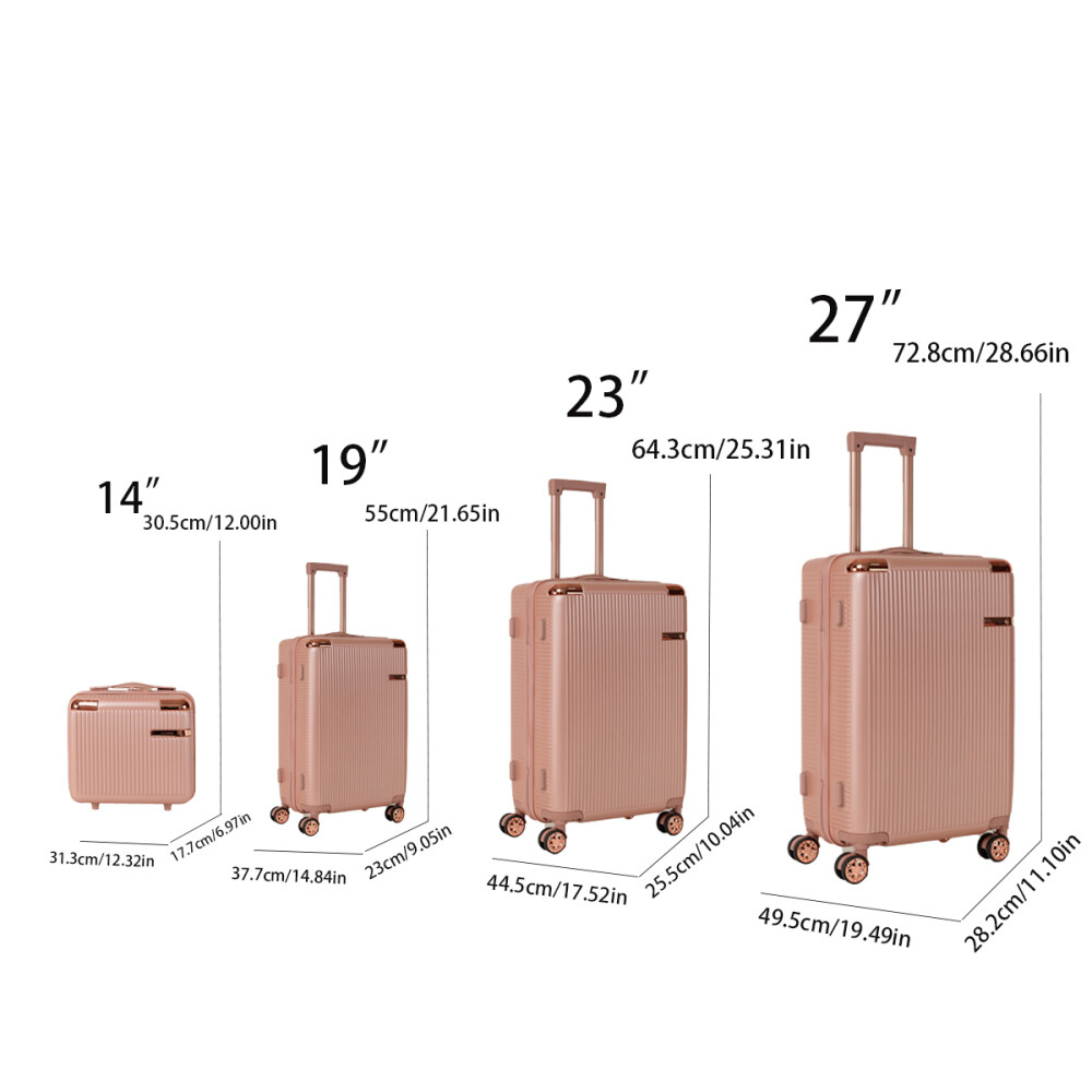 4-piece hard luggage, 360 &deg; dual rotating four-wheel luggage, password lock