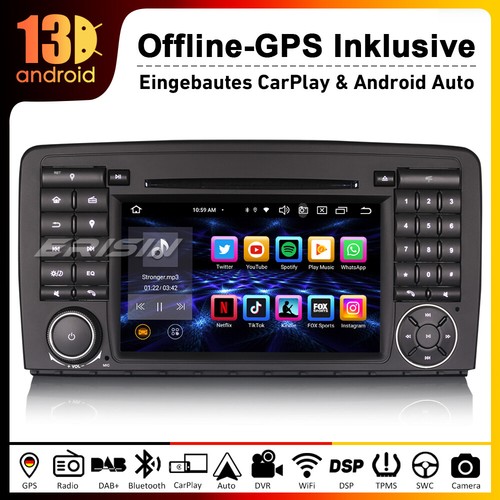 4+64GB Carplay DVD Android 14 DAB+Autoradio Für Mercedes R-Klasse W251 Navi GPS