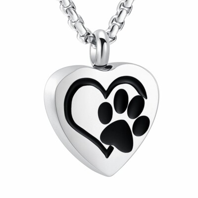 Cremation Jewelry Urn Necklace for Ashes for Pet Paw Print Memorial Ash ...