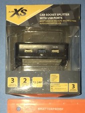 Auto XS Car Socket Splitter w/USB Ports 13-24 V