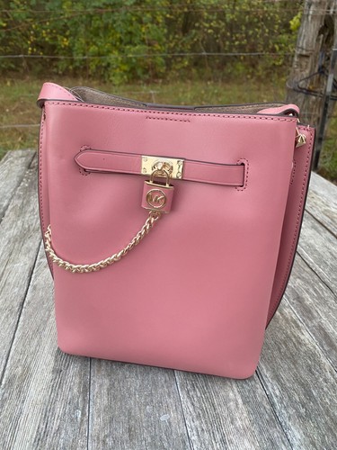 NWT MICHAEL KORS HAMILTON Legacy Rose Leather MED Messenger Crossbody Bag Purse
