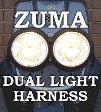Yamaha Zuma Dual Headlight Wiring Harness, 2002-2011 49cc 2 stroke kit, USA made