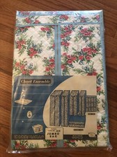 Vintage MCM Floral Vinyl Hanging Garment Bag Whitmor Jumbo Closet Ensemble New