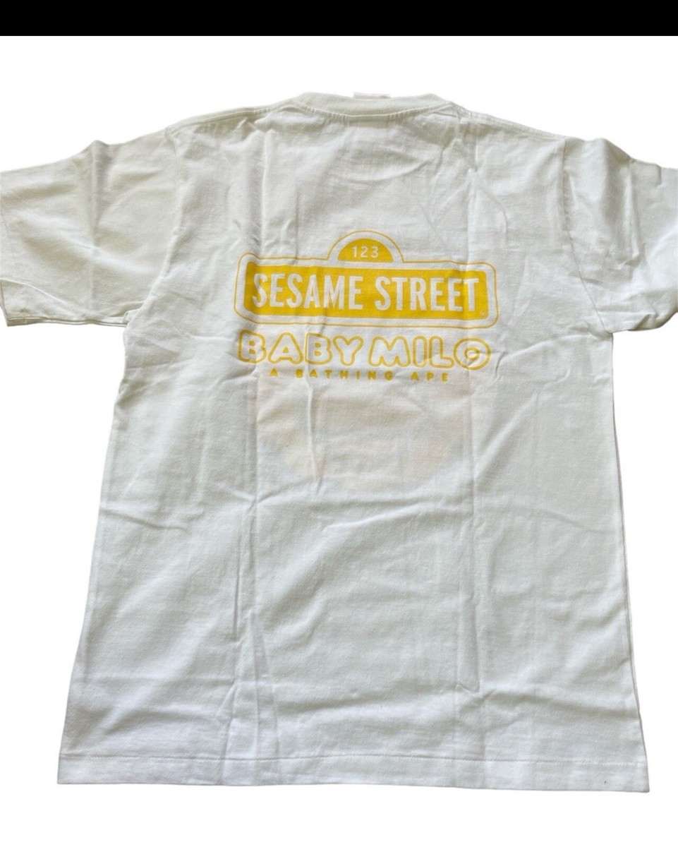 セサミストリート ベイビーマイロ Tシャツ100 BAPE X Sesame Street - Baby Milo - White - Shirt Size Medium