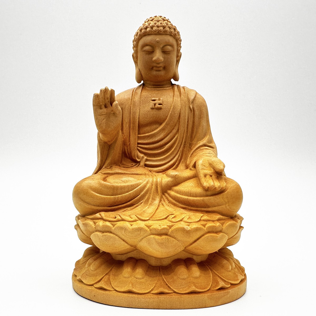 Manji Buddha Miniature Statue Wood Carving Cypress Inport Manji Buddha Miniature Statue Wood Carving Cypress Inport