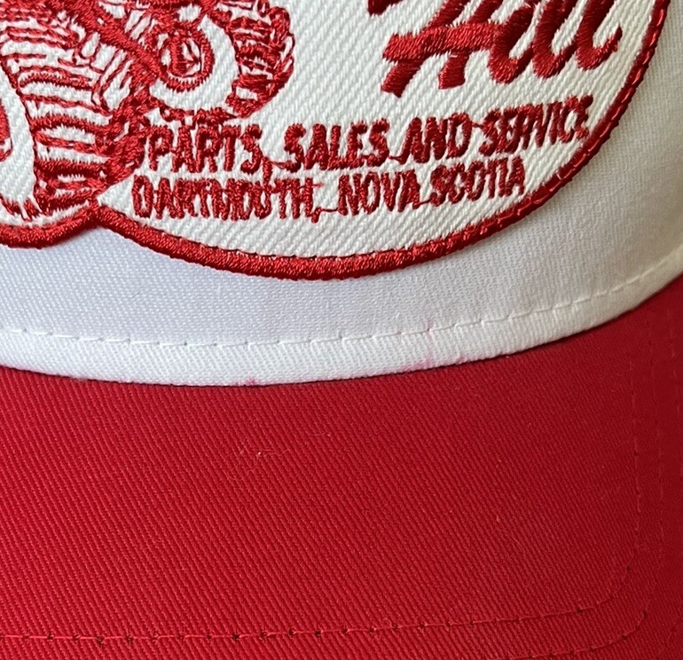 Billy Hill red patch hat lightly worn Whitetrasht… - image 11