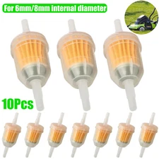 10Pcs 1/4" 6mm/8mm Inline Gas Fuel Filter For Small Engine Lawn Garden Mower