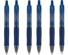 Pilot G2 Mini Retractable Gel Ball Pen 0.7mm Fine Blue 6/Pk Office School Home