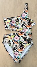 Old Navy NEW Tropical Floral One Shoulder Side Cutout One Piece Swimsuit Sz L