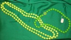 VINTAGE Costume Jewelry 2 Green PLASTIC/GLASS Bead Necklaces new — photo 1