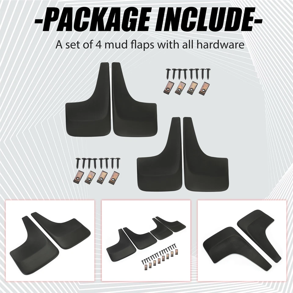 4 Pcs Mud Guards Splash Flaps For 01-14 2007 2013 Chevy Silverado 1500 2500 3500 - Изображение 4 из 4