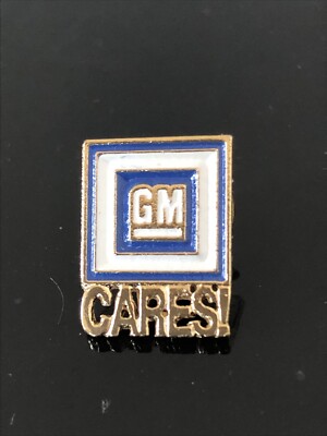 Vtg RARE ORIGINAL GM CARES Lapel Hat Tie Pin General Motors Automotive