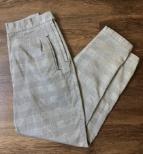 Vintage '90s Forenza High Waist Wide Leg Tapered Pants Houndstooth Check Small