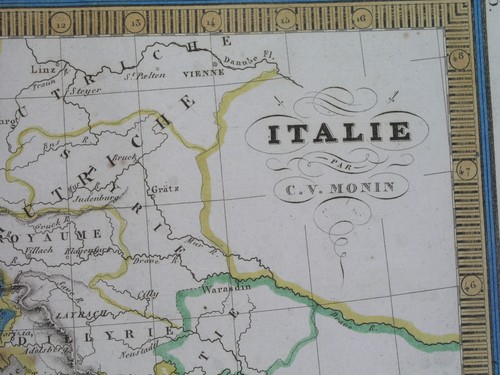 1838 ORIGINAL MAP ITALY SICILY LOMBARDY NAPLES PIEDMONT DALMATIA SLOVENIA MALTA - Picture 3 of 10