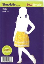 SIMPLICITY SewSimple 1968 GIRL'S SIZE 3-6 SKIRTS SEWING PATTERN