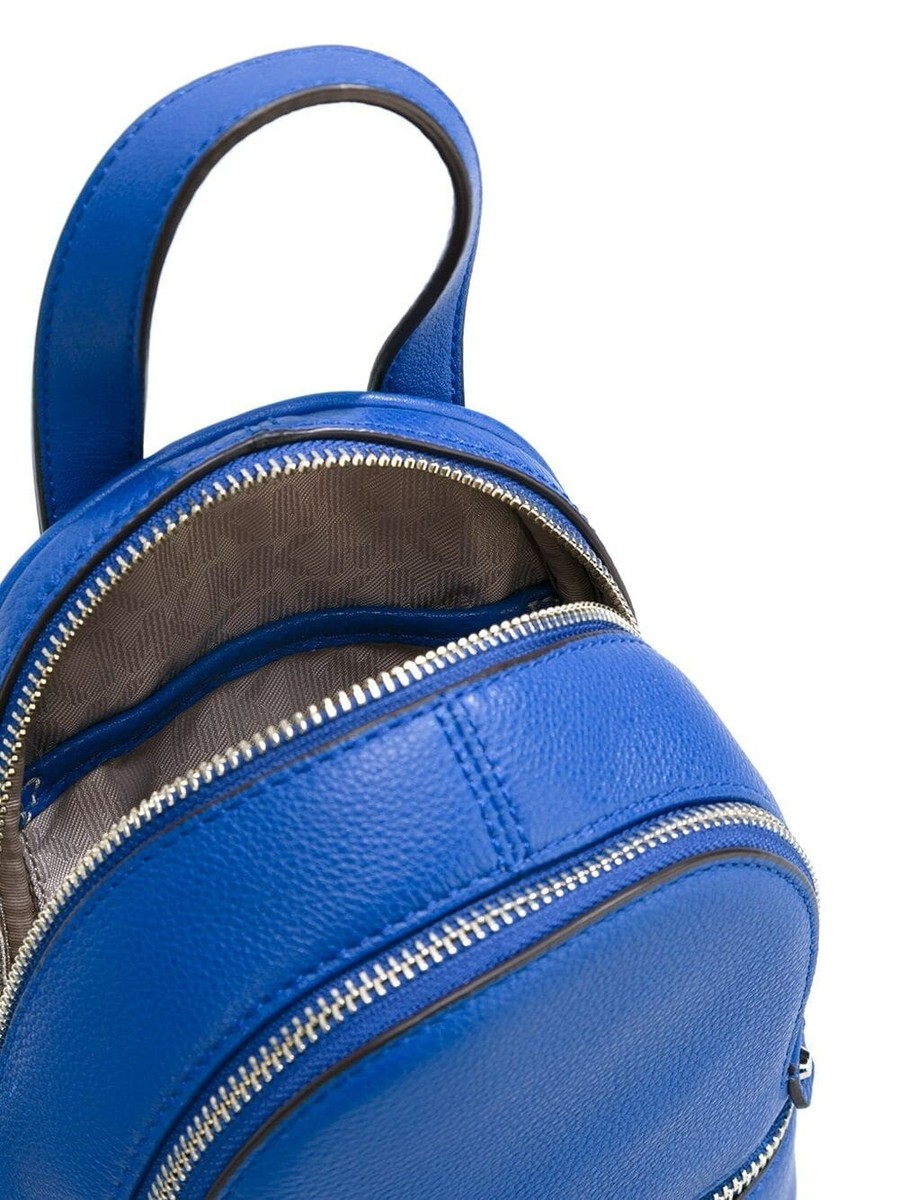 🌞MICHAEL KORS RHEA ZIP ELECTRIC BLUE LEATHER SILVER XS X 🌞MICHAEL KORS RHEA ZIP ELECTRIC BLUE LEATHER SILVER XS X