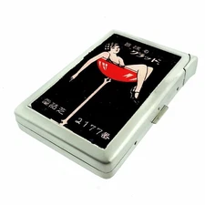 Vintage Drinking Ad Illustration Cigarette Case w/lighter ID Holder Wallet