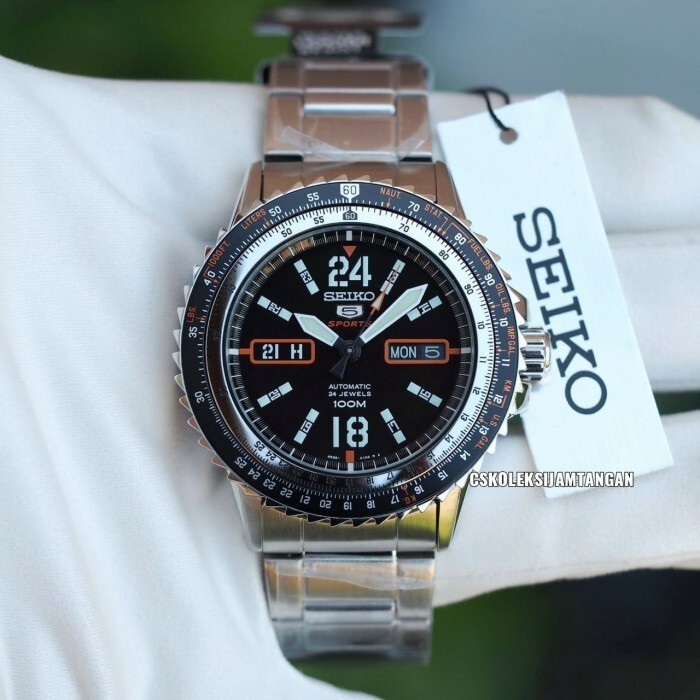 Brand New Seiko 5 Sports SRP347K1 Automatic Black Date Stainless