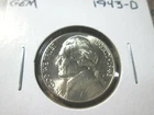 1943-D JEFFERSON NICKEL SILVER GEM BU     XX