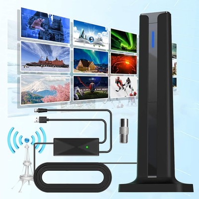 DVB-T Full HD 1080P TV Antenne 360° Empfang Zimmerantenne mit Verstärker Antenna