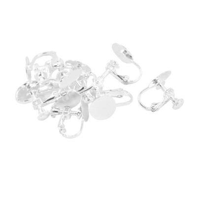 10pcs Metallschraube Zurü Clip Ohrring Konverter Mit Open Loop 10mm Pad Für