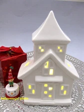 MARTHA STEWART Christmas Led Light Lighted Up House Pierce Tabletop Home Decor