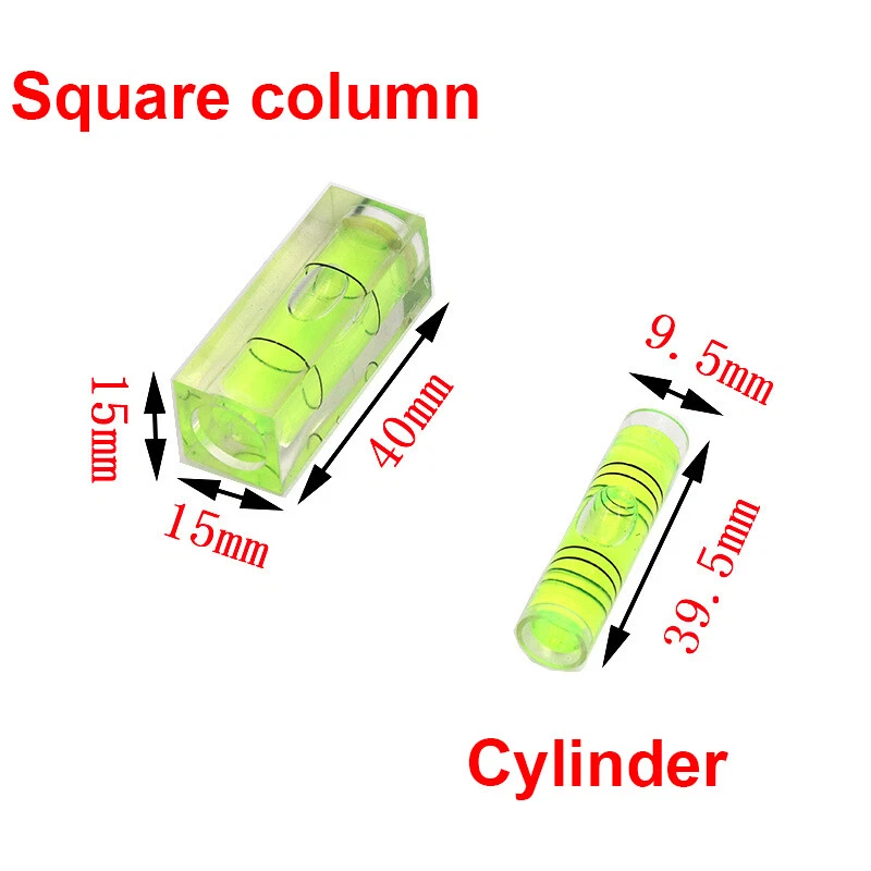 Square/Cylinder Mini Spirit Levelling Bubble Small Levels Vials Measuring Tester - Image 2 of 4