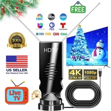 Clear HD Indoor TV Antenna Free Digital Local Channels Signal Booster 4K/1080p
