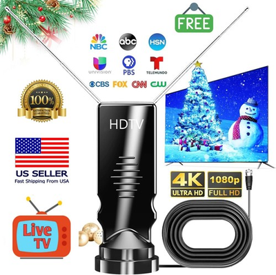 #ad #ad Clear HD Indoor TV Antenna Free Digital Local Channels Signal Booster 4K 1080p $8.99