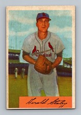 1954 Bowman #14 Gerry Staley LOW GRADE (stain) Vintage Baseball Card