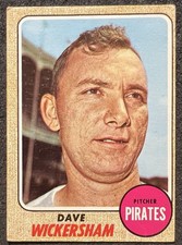 1968 TOPPS DAVE WICKERSHAM (PITTSBURGH PIRATES) #288 VG OC