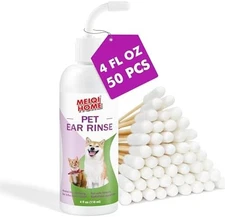 Ear cleaner for dogs and cats with cotton swabs 4oz