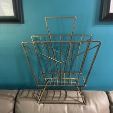 Mid Century Modern Magazine Wire Rack Record Holder 22 Tall
