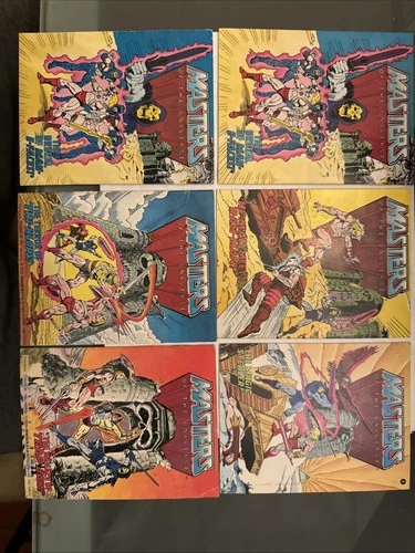 Vintage 1982  He-Man Masters of the Universe Figure Mini Comic Book LOT of 6