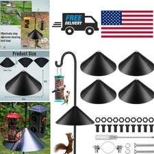 18 Inch Squirrel Baffle for Bird Feeder Pole Squirrel Proof and Reusable Black
