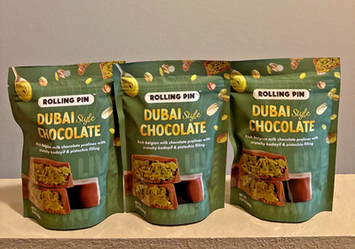 3 Bag Bundle   Rolling Pin Dubai Style Chocolate   Pistachio Kadaifi 3.53 oz