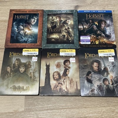 The Hobbit and Lord of the Rings 6 Movie Blu-ray Set Good Condition Working