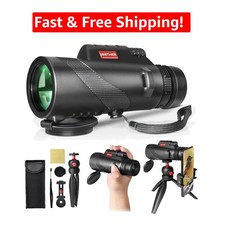 High Powered 80X Monocular for Smartphones - Tripod Low Light Vision Included