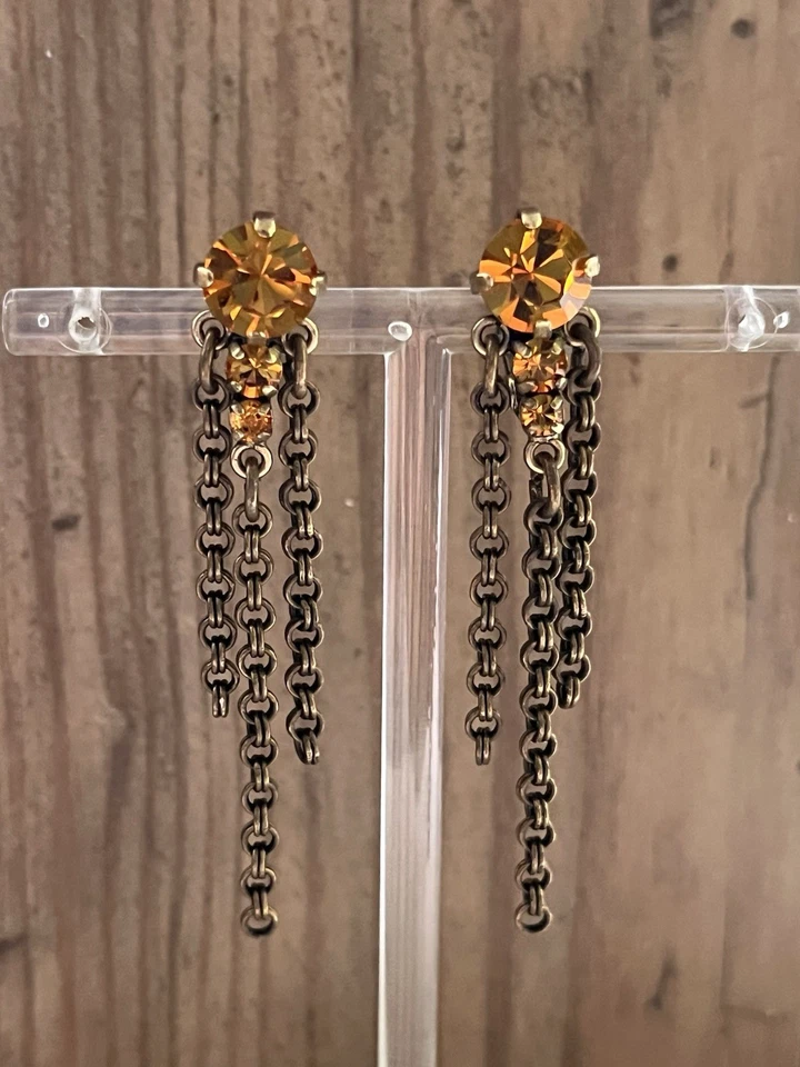 Konplott Ohrringe Ohrclip Gelb  Boho Hippie vintage  - Bild 2 von 4