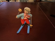 Vtg Original STEIFF Peter Hedgehog Skier Doll Mecki Austria Figurine