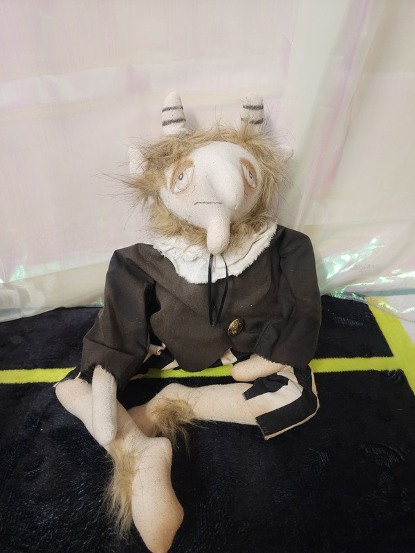 OOAK Handmade Baphomet Folk Art Doll Plush
