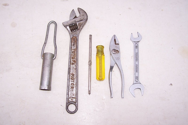 Vintage Toyota Motor Tool Kit screwdriver wrench sparkplug socket pliers