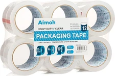 12 Rolls Heavy Duty Clear Packing Tape -Acrylic Adhesive- 2.7mil Super Strong...