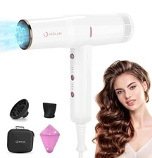 Hair Blow Dryer with Diffuser, IG INGLAM Professional High Speed Brushless Motor