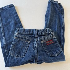 Wrangler 20X Jeans Boys Slim Size 5 Dark Denim Adjustable Cowboy Western Rodeo